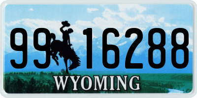 WY license plate 9916288