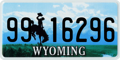WY license plate 9916296