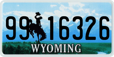 WY license plate 9916326