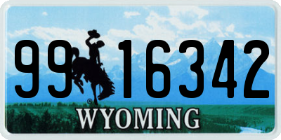 WY license plate 9916342