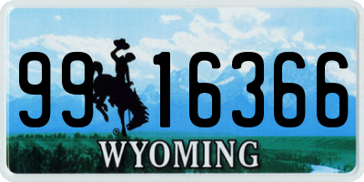 WY license plate 9916366