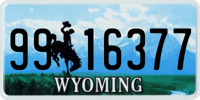 WY license plate 9916377