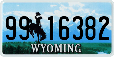 WY license plate 9916382