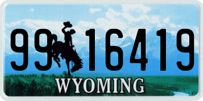 WY license plate 9916419