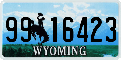 WY license plate 9916423