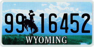 WY license plate 9916452