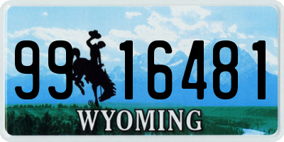 WY license plate 9916481