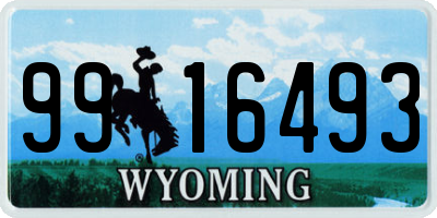 WY license plate 9916493