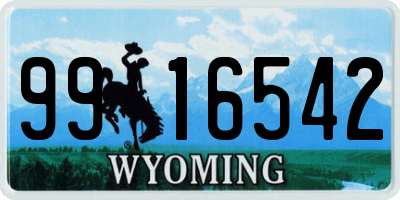 WY license plate 9916542