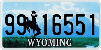 WY license plate 9916551