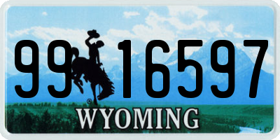 WY license plate 9916597
