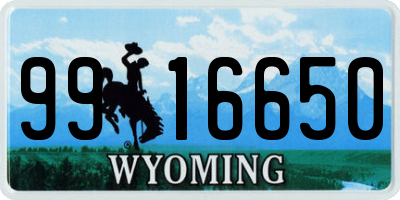 WY license plate 9916650