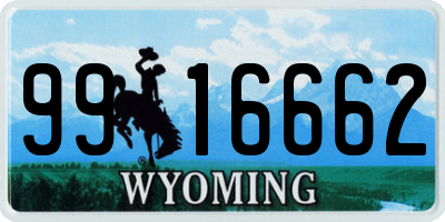 WY license plate 9916662