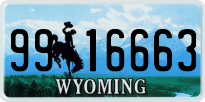 WY license plate 9916663
