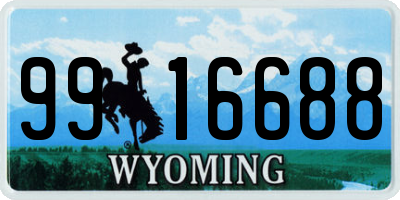 WY license plate 9916688