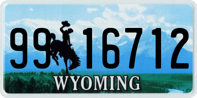 WY license plate 9916712