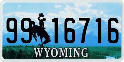 WY license plate 9916716