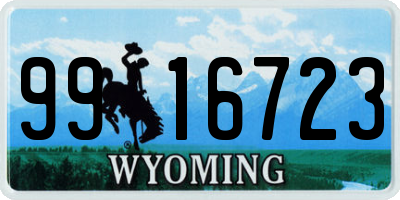 WY license plate 9916723