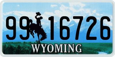 WY license plate 9916726