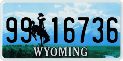 WY license plate 9916736