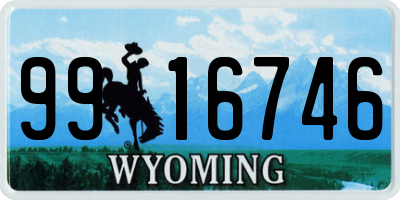 WY license plate 9916746