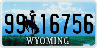 WY license plate 9916756