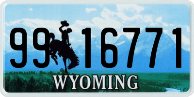 WY license plate 9916771
