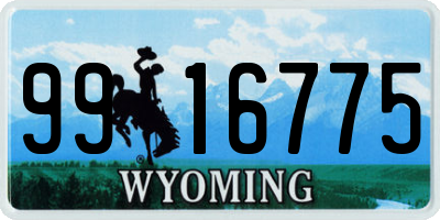 WY license plate 9916775