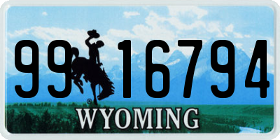 WY license plate 9916794