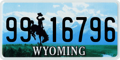 WY license plate 9916796
