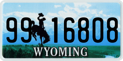 WY license plate 9916808