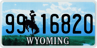 WY license plate 9916820