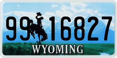 WY license plate 9916827