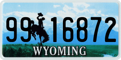 WY license plate 9916872
