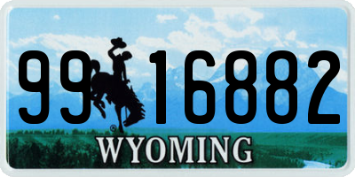 WY license plate 9916882