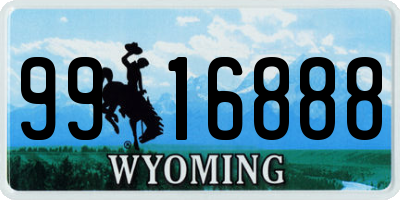 WY license plate 9916888