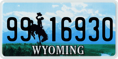 WY license plate 9916930