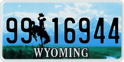 WY license plate 9916944