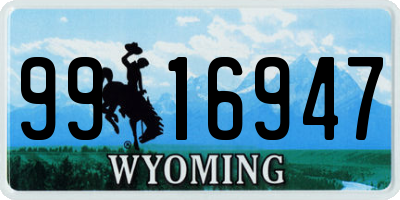 WY license plate 9916947