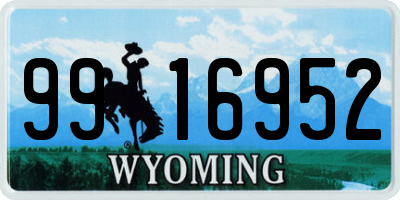 WY license plate 9916952