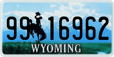 WY license plate 9916962