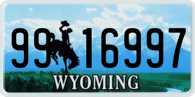 WY license plate 9916997