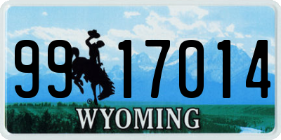 WY license plate 9917014
