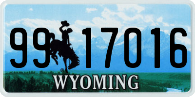 WY license plate 9917016