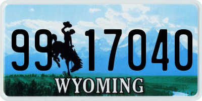 WY license plate 9917040