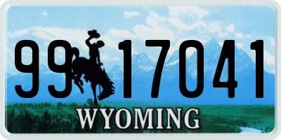 WY license plate 9917041