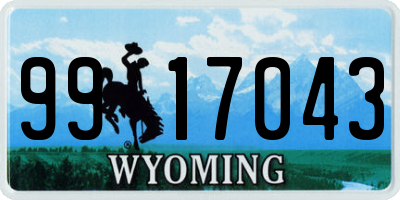 WY license plate 9917043
