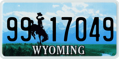 WY license plate 9917049