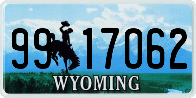 WY license plate 9917062