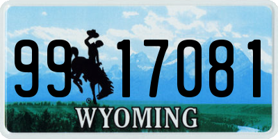 WY license plate 9917081
